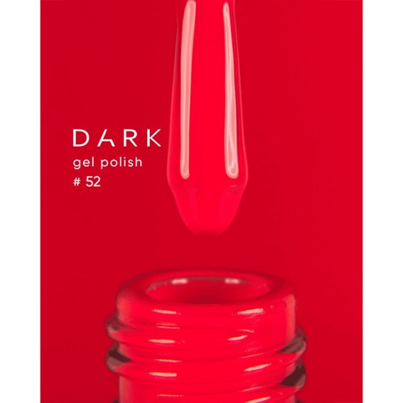 Lakier hybrydowy DARK New collection 52 ognisty czerwony 10 ml - Фото №3