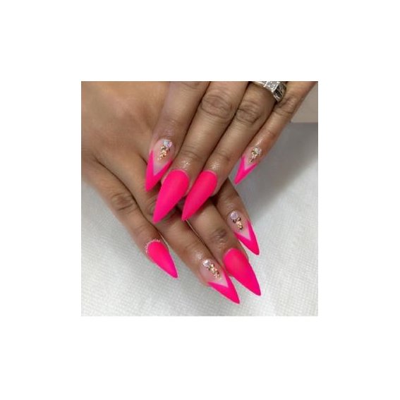 Neon manicure (Hot pink nails)