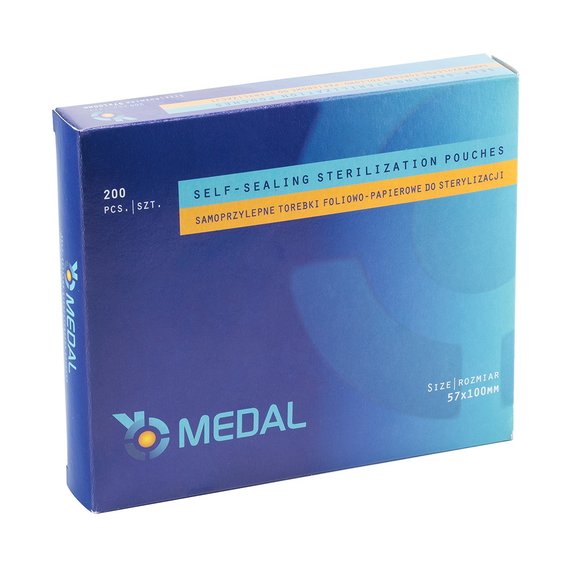 Torebki do sterylizacji w autoklawie MEDAL 57x100 mm (200 szt.)