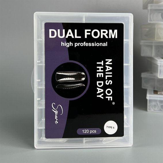 Górne formy NAILSOFTHEDAY Dual form Square (Type 4) 120 szt - Фото №4