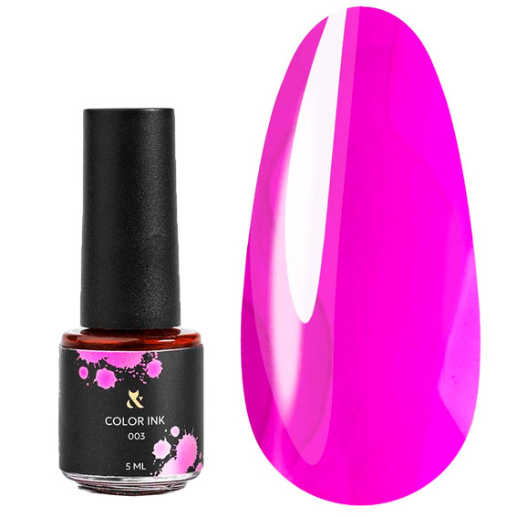 Kolorowa tusz polimerowa dla zdobień w technice akwarela F.O.X Color Ink Pink 003, 5 ml - Фото №1