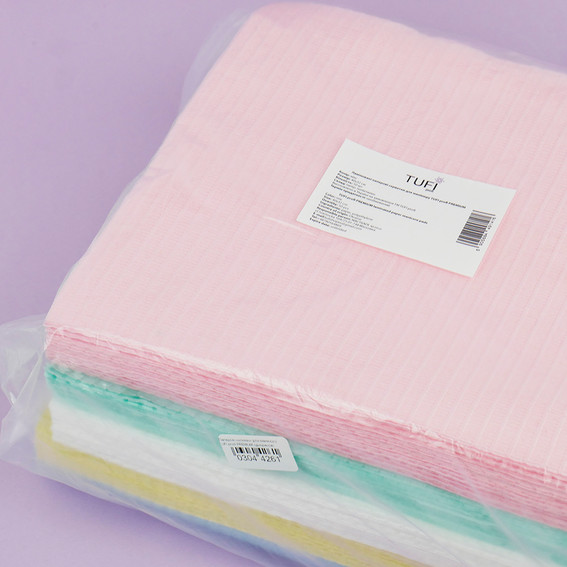 Maty papierowe do manicure TUFI profi PREMIUM jednorazowe laminowane odporne na wilgoć mix 40x32 cm 50 szt. (0304426) - Фото №3