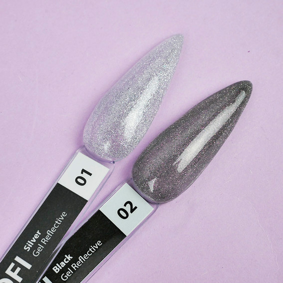 Gel for extensions TUFI profi PREMIUM Gel Reflective 02 black reflective 5 g (0308088) - Фото №4