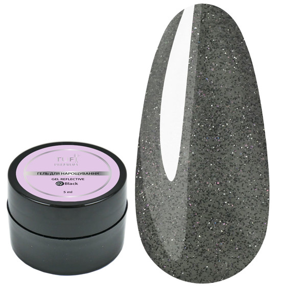 Gel for extensions TUFI profi PREMIUM Gel Reflective 02 black reflective 5 g (0308088) - Фото №1