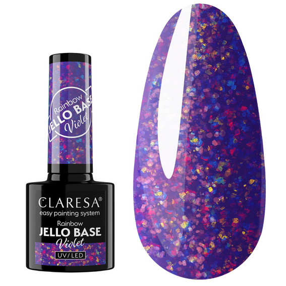 База для ногтей CLARESA RAINBOW JELLO BASE Violet 5 г - Фото №1