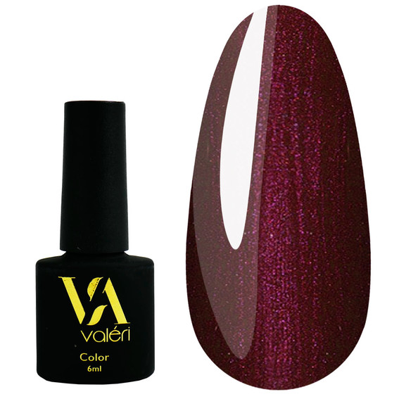 Gel polish VALERI Color № 119 burgundy with pearl 6 ml (VA119) - Фото №1