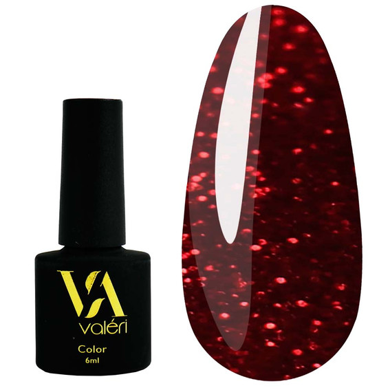 Гель-лак VALERI Color №015 винно-бордовый с микроблеском 6 мл (VA15) - Фото №1