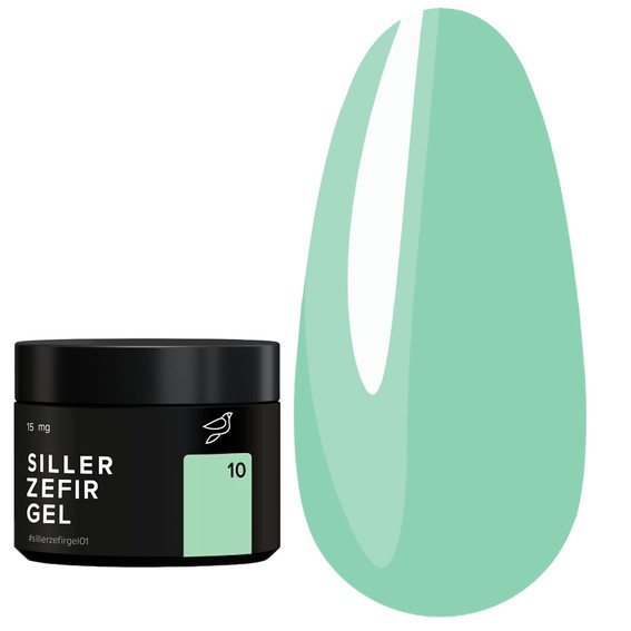 Гель для наращивания SILLER Zefir №10 (банка) Салатовый 15 мл (НФ-00019237) - Фото №1