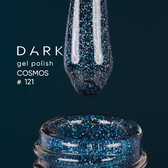 Гель-лак DARK Cosmos 121 синий светоотражающий 10 мл - Фото №2