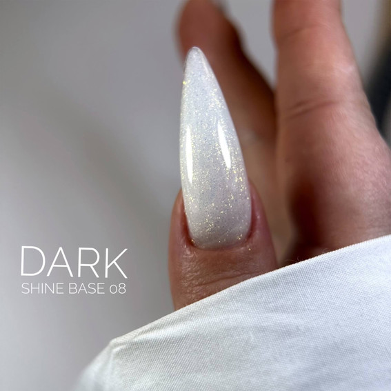 База DARK PRO base Shine 08 молочный с опаловыми блестками 15 мл - Фото №3
