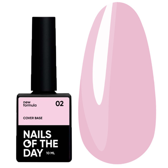 База для ногтей NAILSOFTHEDAY Cover NEW Formula №02 розово-нюдовый 10 мл - Фото №1