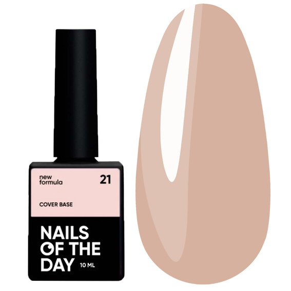 База для ногтей NAILSOFTHEDAY Cover NEW Formula № 21 нежно-абрикосовый 10 мл - Фото №1