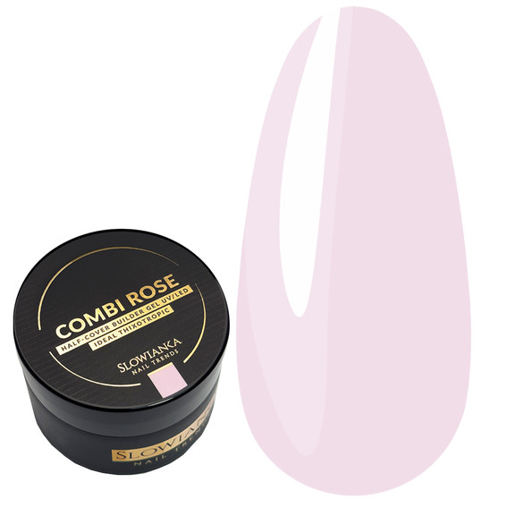 Гель для наращивания Slowianka Builder Gel COMBI ROSE HALF-COVER - ideal tixotropic 15 г - Фото №1