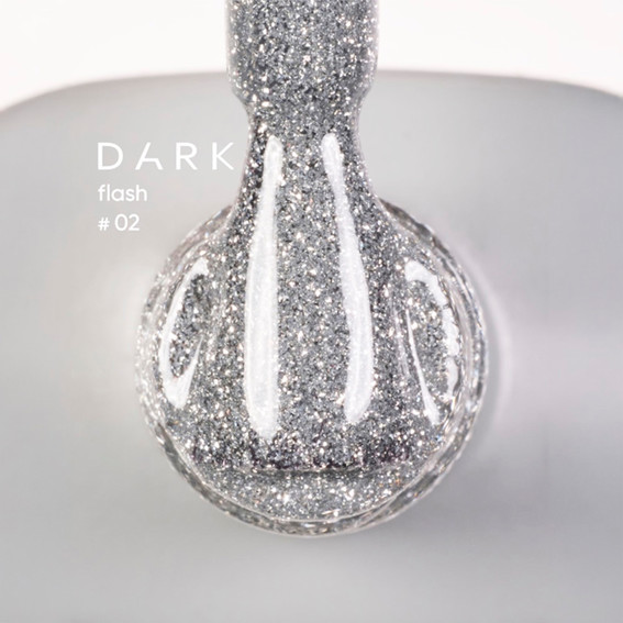 Lakier hybrydowy DARK Flash 02 ciemny srebrny odblaskowy 10 ml - Фото №2