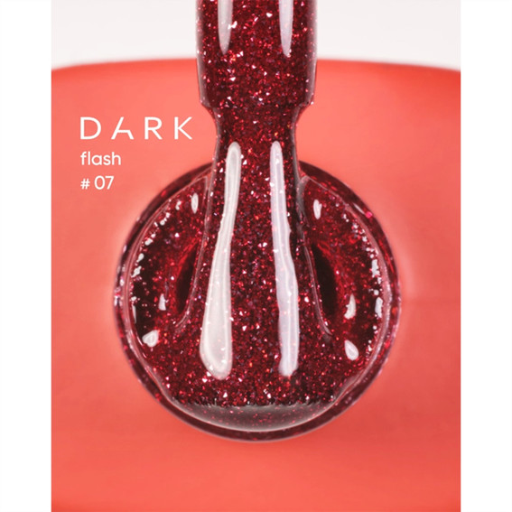 Lakier hybrydowy DARK Flash 07 czerwony odblaskowy 10 ml - Фото №2