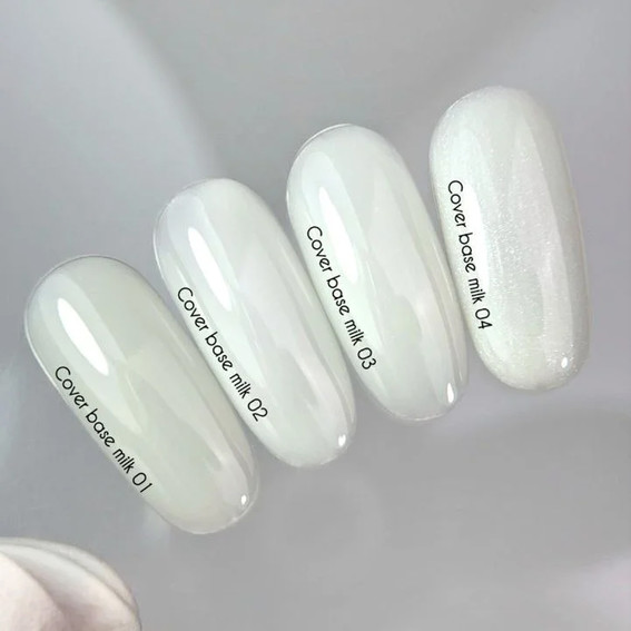 Base NAILSOFTHEDAY Cover NEW Formula Milk 04 milky with silver glitter 10 ml - Фото №2