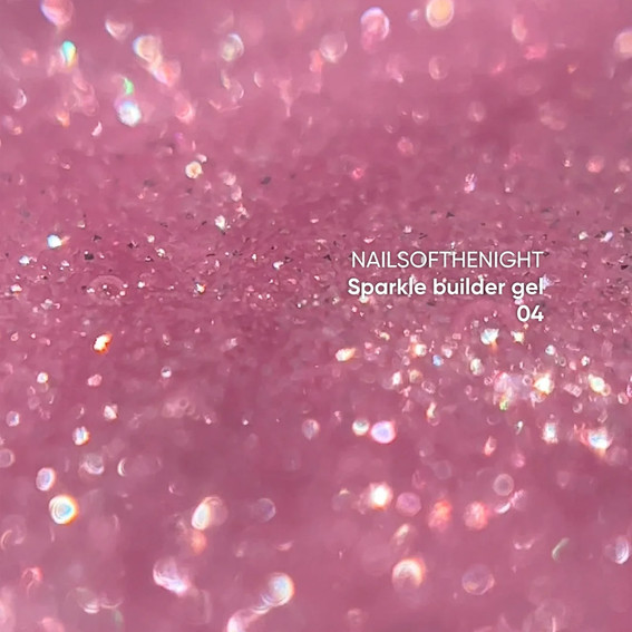 Żel budujący NAILSOFTHENIGHT Sparkle Builder gel 04 różowy odblaskowy 15 ml - Фото №2