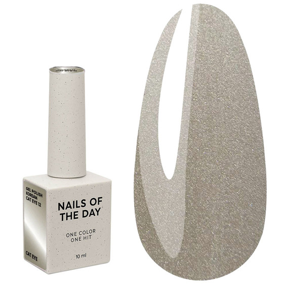 Gel polish NAILSOFTHEDAY Korean cat eye 12 cool beige 10 ml - Фото №1