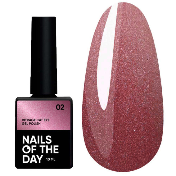 Гель-лак NAILSOFTHEDAY Vitrage Cat eye 02 витражный красный кошачий глаз 10 мл - Фото №1