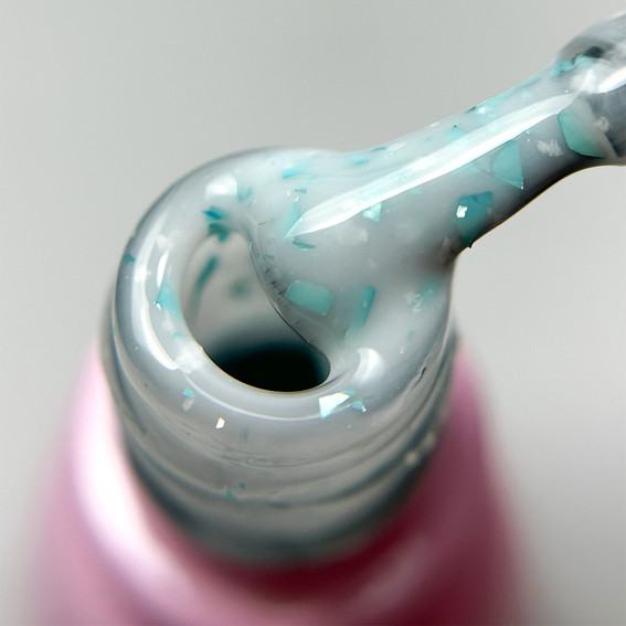 Toki-Toki Terazzo Base TR08 milky with turquoise leaf 5 ml - Фото №2