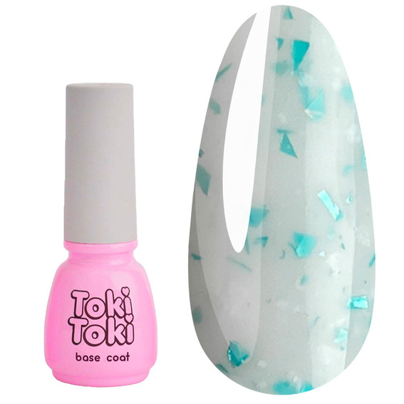 Toki-Toki Terazzo Base TR08 milky with turquoise leaf 5 ml - Фото №1