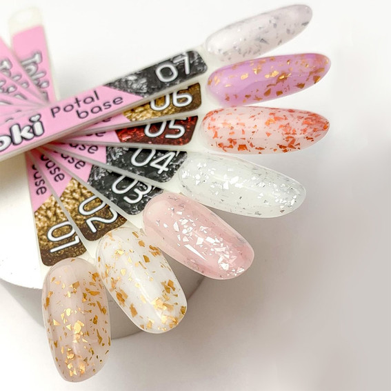 Base Toki-Toki Potal 003 pink with silver leaf 5 ml - Фото №4