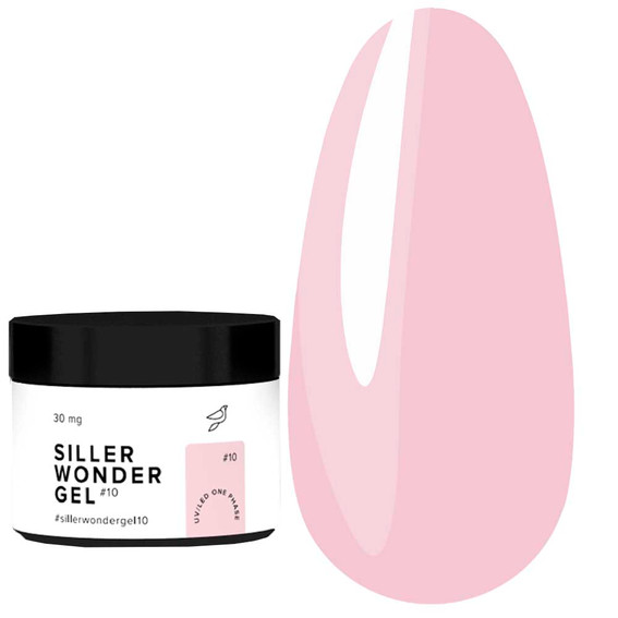 Żel do przedłużania Siller UV/LED One Phase Wonder Gel Pure White №10 różowa chmura 30 ml (u0000012840) - Фото №1