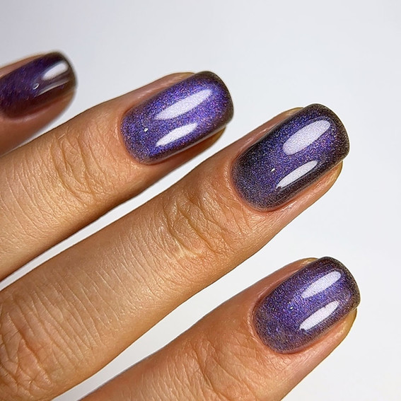 Lakier hybrydowy DARK Cat Eye 19 niebiesko-fioletowy 6 ml - Фото №2