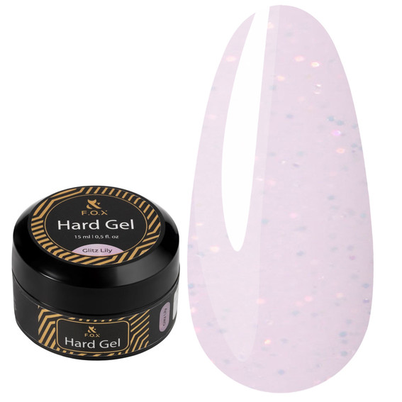 Гель F.O.X Hard gel Glitz Lily 15 мл - Фото №1