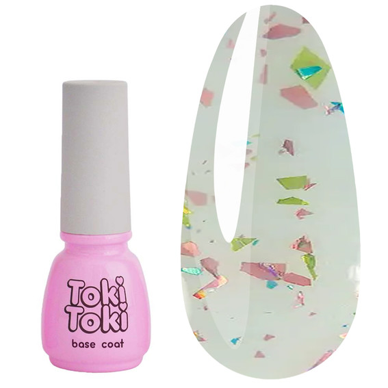 Base Toki-Toki Potal 010 blue with gold, pink, blue leaf 5 ml - Фото №1