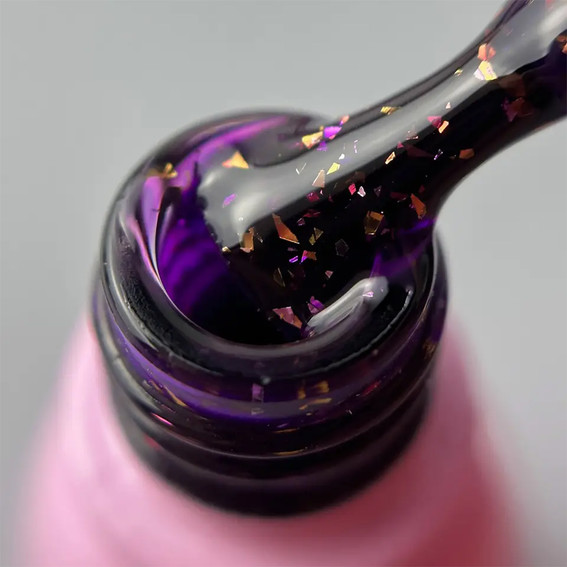 База Toki-Toki Glaze Base GL05 фиолетовый с золотой поталью 5 мл - Фото №2
