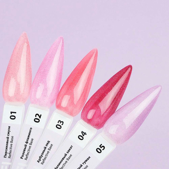 Reflective Base TUFI profi PREMIUM Reflective Base 02 pink flamingo 8 ml - Фото №4