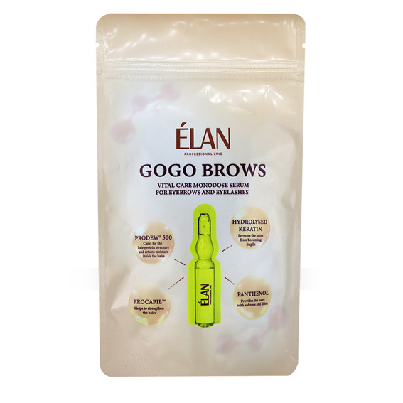 ELAN Gogo Brows Eyebrow and Eyelash Care Serum in ampoules 10 monodoses x 1 ml - Фото №2