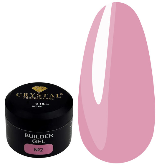 Гель для наращивания Crystal Builder Gel №2 розовый 30 мл - Фото №1