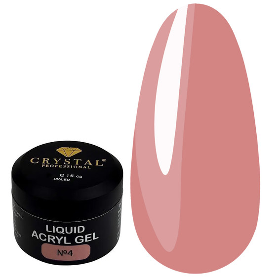 Żel akrylowy do paznokci Crystal Liquid Acryl Gel №4 beżowo-różowy 15 ml - Фото №1