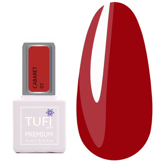 Lakier hybrydowy TUFI profi CABARET 01 Rubin 15 ml (0321339) - Фото №1
