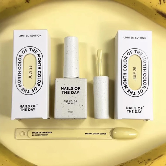 Lakier hybrydowy NAILSOFTHEDAY Color of the month July 2025 Banana Cream 10 ml - Фото №8