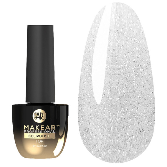 Top hybrydowy MakeAR Cat Eye Silver bez lepkiej warstwy 8 ml - Фото №1