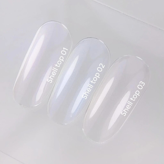 Топ NAILSOFTHENIGHT Shell top 01 жемчужный с фиолетовой втиркой 10 мл - Фото №3