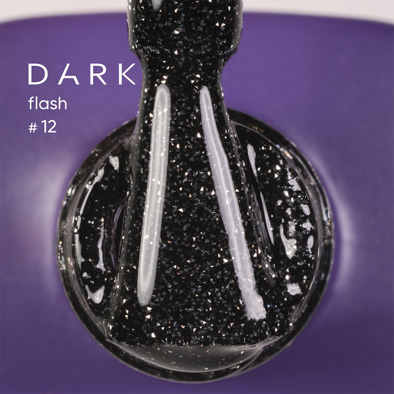 Lakier hybrydowy Dark Flash 12 czarny 10 ml - Фото №2