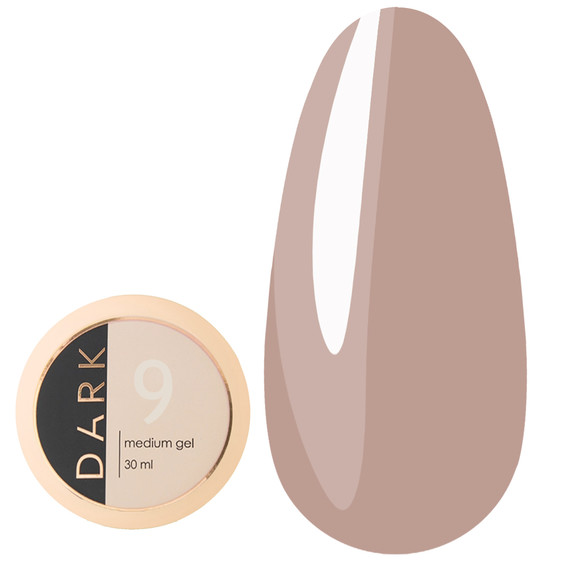 Гель для наращивания DARK Medium Gel №09 натуральный беж 30 мл - Фото №1