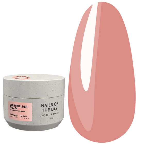 Гель для наращивания NAILSOFTHEDAY Cold Builder gel 04 персиково-розовый 15 мл - Фото №1