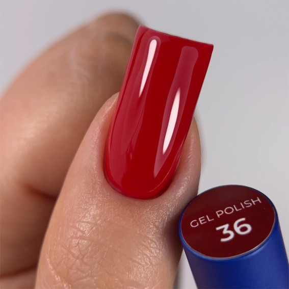 Lakier hybrydowy TOUCH Deep Pigment Gel Polish 36 intensywny czerwony 9 ml - Фото №3