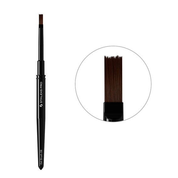 Straight gel brush Staleks EXPERT wide 6 mm / long 10 mm (NBE-08) - Фото №1