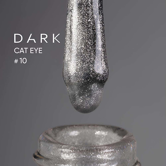 Lakier hybrydowy DARK Cat Eye 10 srebrny 10 ml - Фото №2