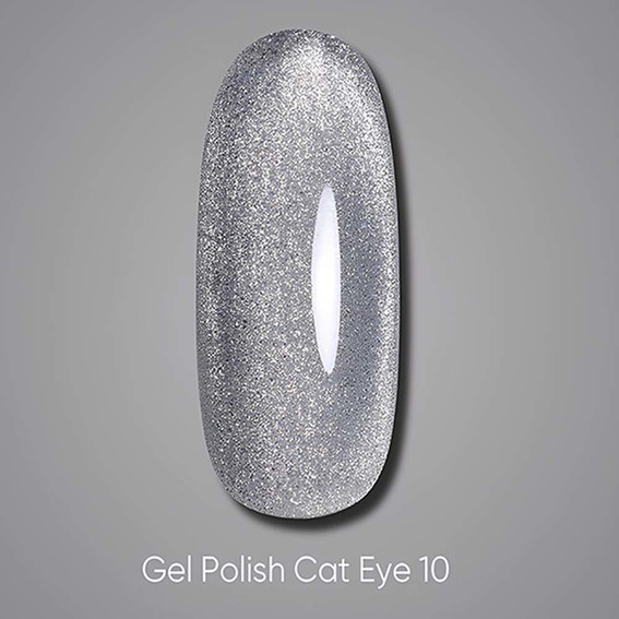 Lakier hybrydowy DARK Cat Eye 10 srebrny 10 ml - Фото №3
