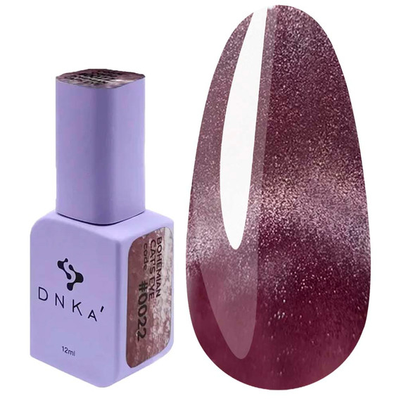 Lakier hybrydowy DNKa Bohemian Cat's Eye 0022 wiśniowy 12 ml - Фото №1