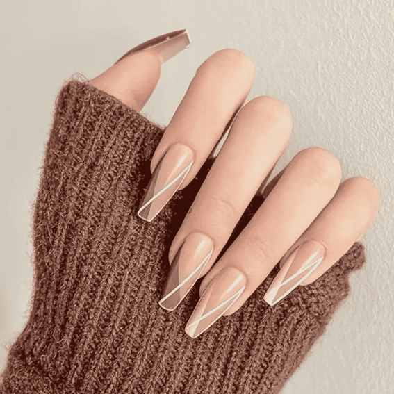 Coffin Nails with Geometric Patterns
