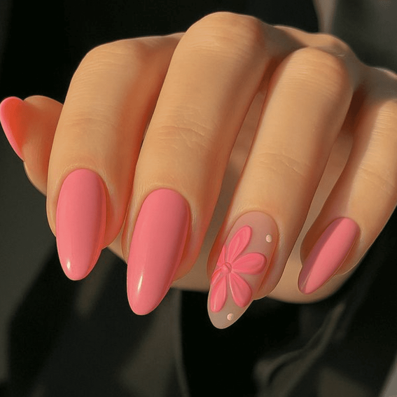 Almond Manicure (with Design)