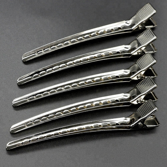 Klipsy klamry fryzjerskie metalowe do włosów 10,5 cm 12 szt. - Фото №3